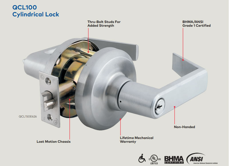 Dormakaba QCL100-Series Sierra (E) Cylindrical Lever - Grade 1